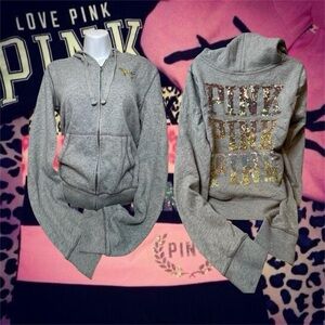 Victorias secret PINK sequin bling zip up